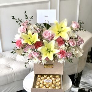 bloomy box with ferrero rochers